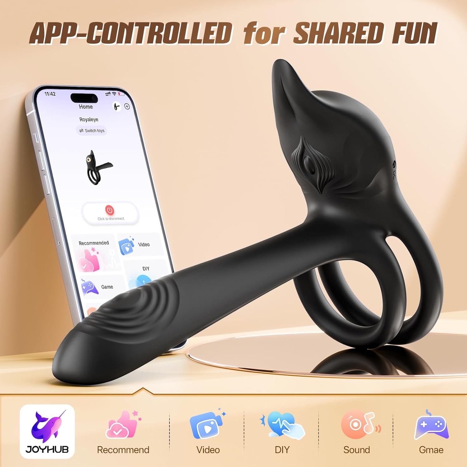 image:imageAdult Sex Toy Penis Ring MOOLIGIRL Dual Cock Ring with Rose Clit Stimulator amp G Spot Vibrater 10 Modes Mens Sex Toys for Women Couples Male Silicone Cockring Penis Sleeve Nipple Toy JewleryBlack