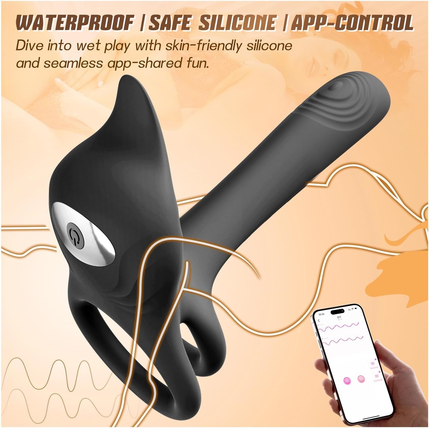 image:imageAdult Sex Toy Penis Ring MOOLIGIRL Dual Cock Ring with Rose Clit Stimulator amp G Spot Vibrater 10 Modes Mens Sex Toys for Women Couples Male Silicone Cockring Penis Sleeve Nipple Toy JewleryBlack