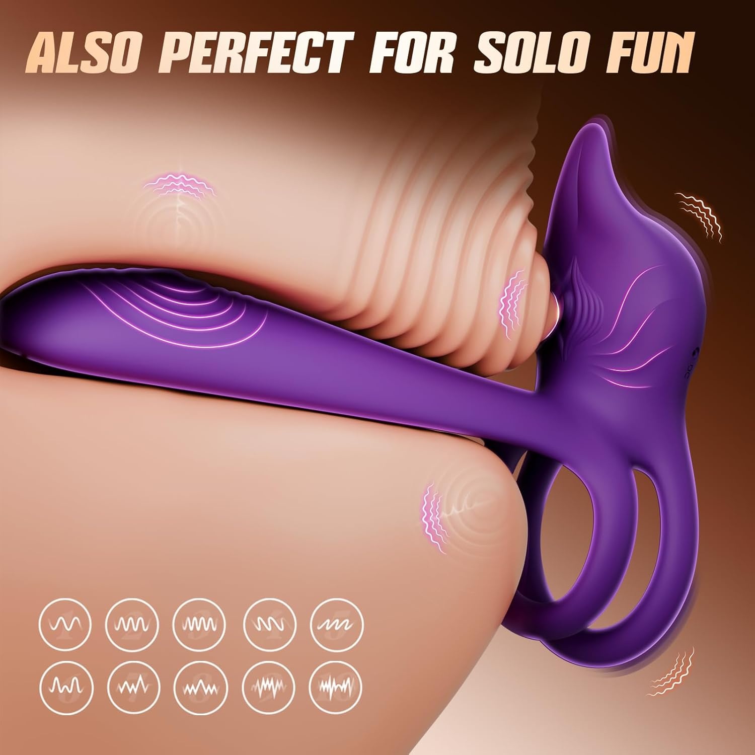image:imageAdult Sex Toy Penis Ring MOOLIGIRL Dual Cock Ring with Rose Clit Stimulator amp G Spot Vibrater 10 Modes Mens Sex Toys for Women Couples Male Silicone Cockring Penis Sleeve Nipple Toy JewleryPurple