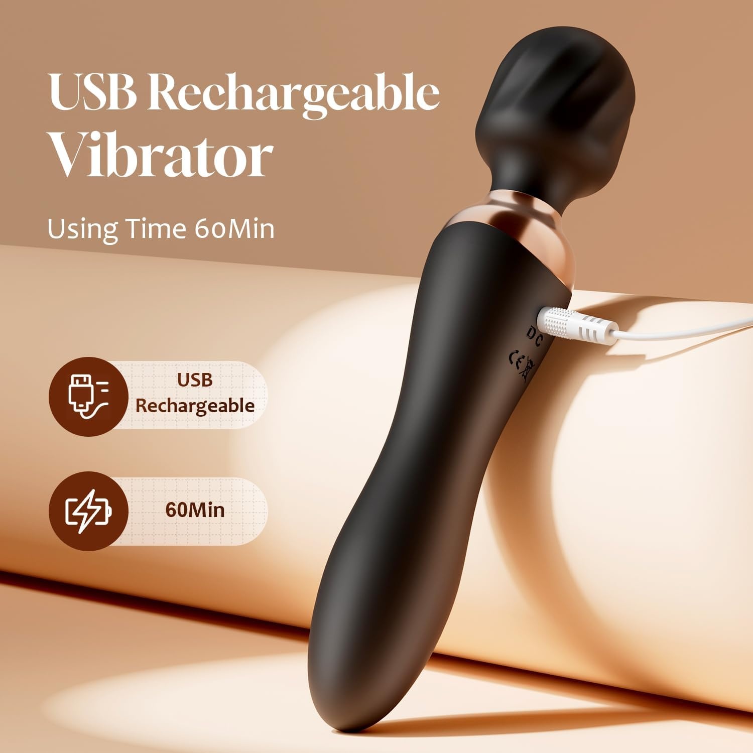 image:imageMOOLIGIRL Vibrator Wand DualEnded Dildo 24 Vibration Patterns Adult Women G Spot Sex Toy Powerful Quiet Motor Cordless amp Waterproof Massager Solo amp Couple Clitoral Nipple Weight Toys BlackBlack