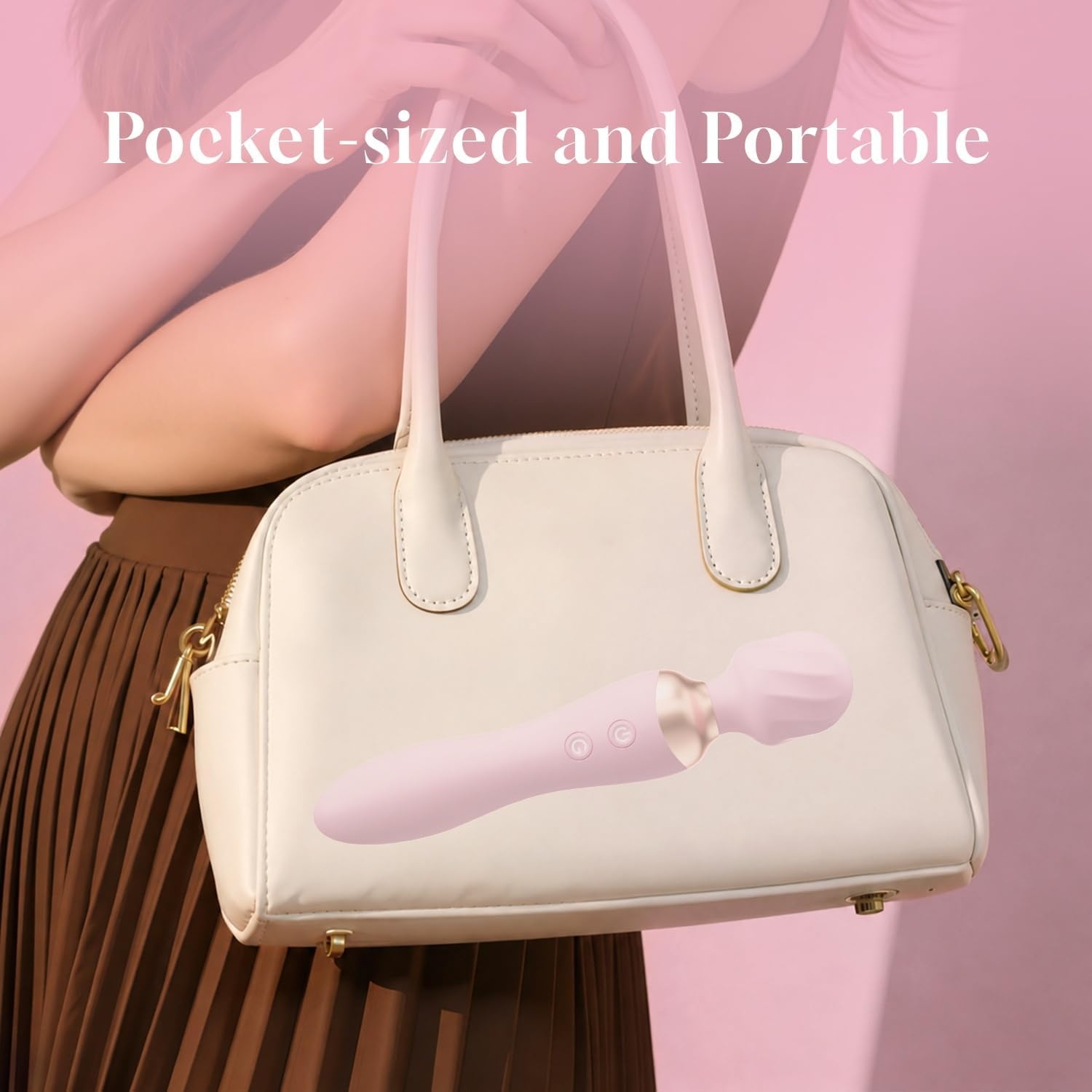 image:imageMOOLIGIRL Vibrator Wand DualEnded Dildo 24 Vibration Patterns Adult Women G Spot Sex Toy Powerful Quiet Motor Cordless amp Waterproof Massager Solo amp Couple Clitoral Nipple Weight Toys BlackPink