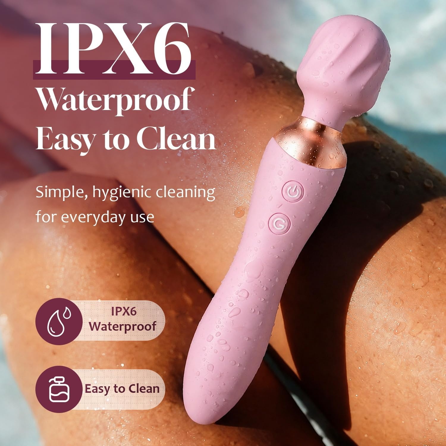image:imageMOOLIGIRL Vibrator Wand DualEnded Dildo 24 Vibration Patterns Adult Women G Spot Sex Toy Powerful Quiet Motor Cordless amp Waterproof Massager Solo amp Couple Clitoral Nipple Weight Toys BlackPink