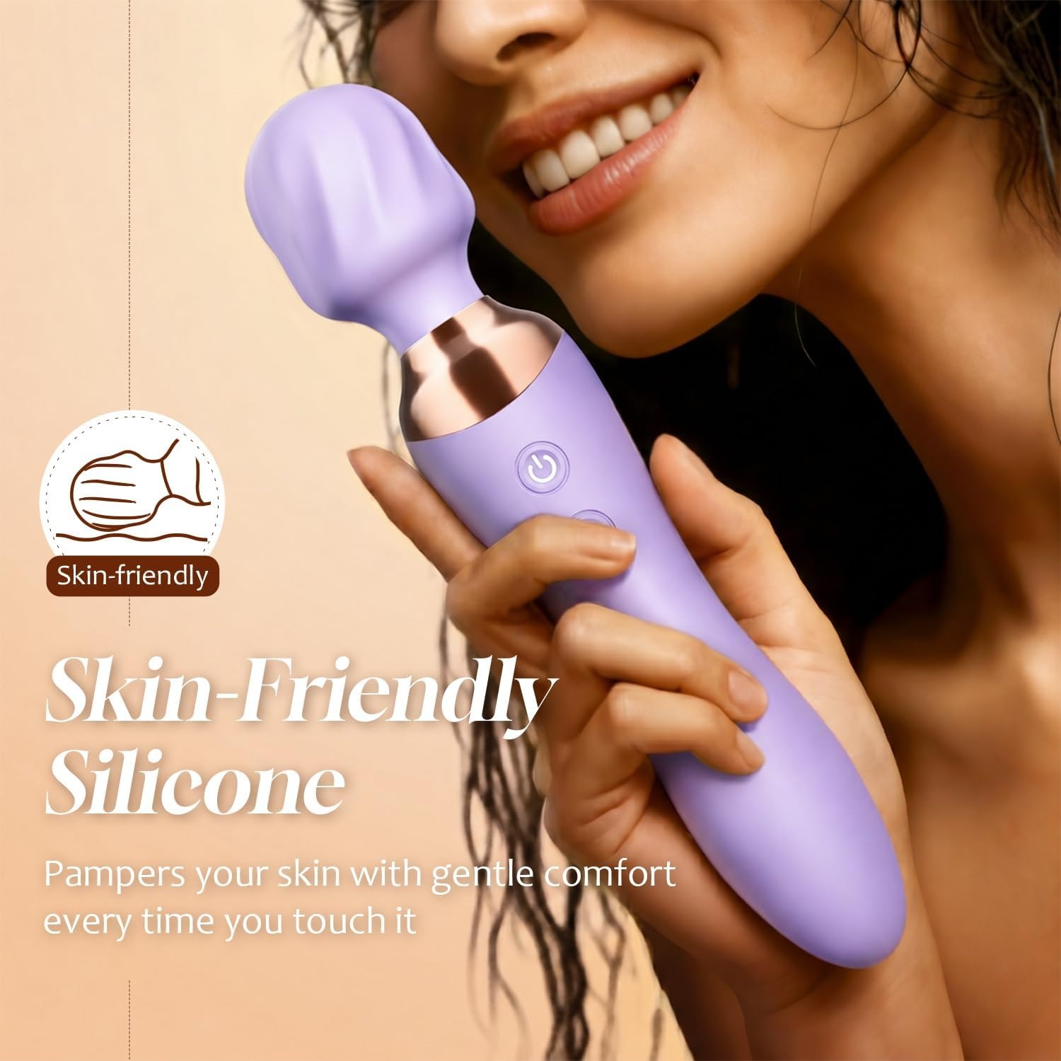 image:imageMOOLIGIRL Vibrator Wand DualEnded Dildo 24 Vibration Patterns Adult Women G Spot Sex Toy Powerful Quiet Motor Cordless amp Waterproof Massager Solo amp Couple Clitoral Nipple Weight Toys BlackLight Purple