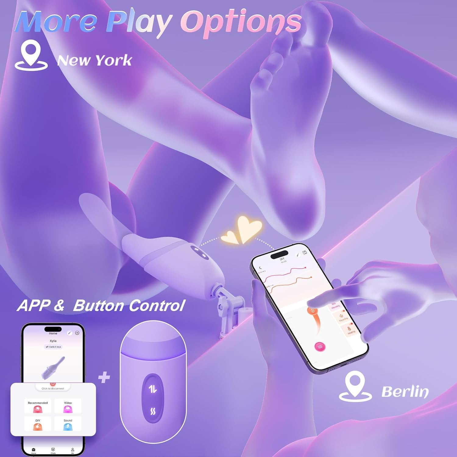 image:imageThrusting Vibrator Adult Sex Toys for Women 5IN1 Sex Machine with Heating amp 10 Thrusting Vibrating Modes App Control amp Detachable Suction Base G Spot Anal Dildo for Couples Female Men Pleasure