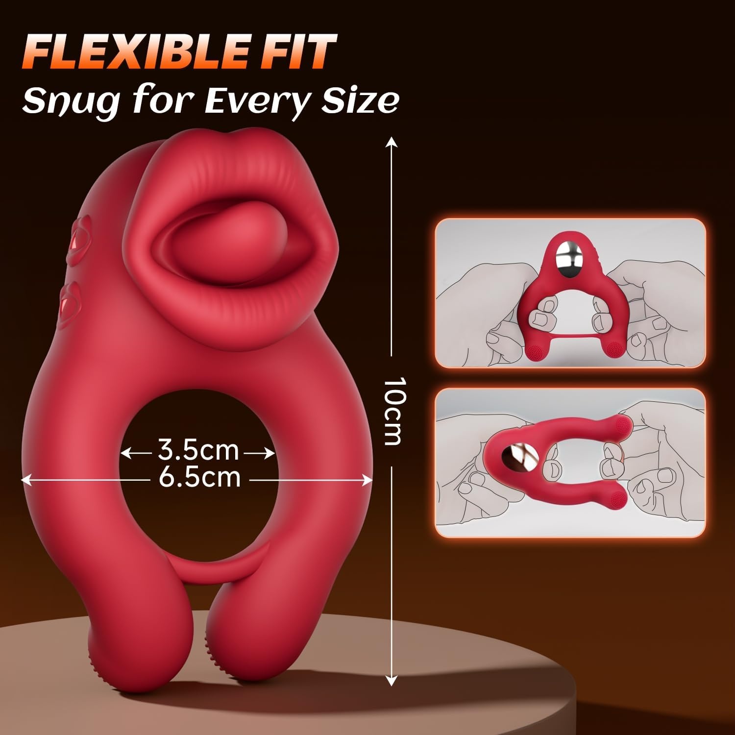 image:imageVibrating Cock Ring Sex Toys MOOLIGIRL Adult Toys for Couples Sex Toy with Clitoris Testicle Stimulator 10 Modes Penis Ring with Dual Rings Male Vibrator 3 Motors Cockring for Men Women