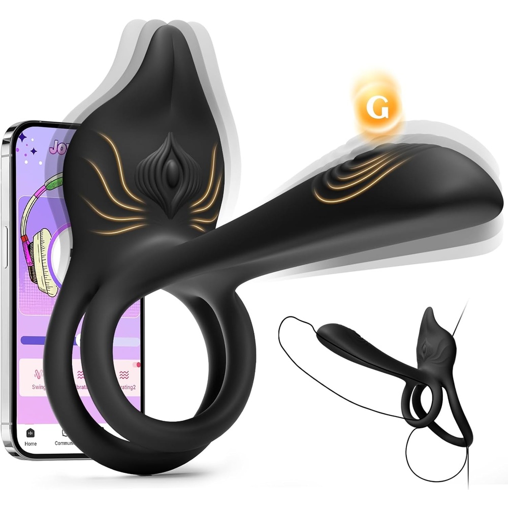 image:imageAdult Sex Toy Penis Ring  MOOLIGIRL Dual Cock Ring with Rose Clit Stimulator amp G Spot Vibrater 10 Modes Mens Sex Toys for Women Couples Male Silicone Cockring Penis Sleeve Nipple Toy JewleryBlack