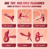 Adult Sex Toy Penis Ring – MOOLIGIRL Dual Cock Ring with Rose Clit Stimulator & G Spot Vibrater, 10 Modes Mens Sex Toys for Women Couples Male, Silicone Cockring Penis Sleeve Nipple Toy Jewlery(Red)