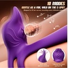 Adult Sex Toy Penis Ring – MOOLIGIRL Dual Cock Ring with Rose Clit Stimulator & G Spot Vibrater, 10 Modes Mens Sex Toys for Women Couples Male, Silicone Cockring Penis Sleeve Nipple Toy Jewlery(Purple)