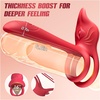 Adult Sex Toy Penis Ring – MOOLIGIRL Dual Cock Ring with Rose Clit Stimulator & G Spot Vibrater, 10 Modes Mens Sex Toys for Women Couples Male, Silicone Cockring Penis Sleeve Nipple Toy Jewlery(Red)