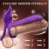 Adult Sex Toy Penis Ring – MOOLIGIRL Dual Cock Ring with Rose Clit Stimulator & G Spot Vibrater, 10 Modes Mens Sex Toys for Women Couples Male, Silicone Cockring Penis Sleeve Nipple Toy Jewlery(Purple)
