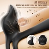 Adult Sex Toy Penis Ring – MOOLIGIRL Dual Cock Ring with Rose Clit Stimulator & G Spot Vibrater, 10 Modes Mens Sex Toys for Women Couples Male, Silicone Cockring Penis Sleeve Nipple Toy Jewlery(Black)