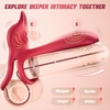 Adult Sex Toy Penis Ring – MOOLIGIRL Dual Cock Ring with Rose Clit Stimulator & G Spot Vibrater, 10 Modes Mens Sex Toys for Women Couples Male, Silicone Cockring Penis Sleeve Nipple Toy Jewlery(Red)