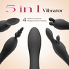 MOOLIGIRL Dildo Vibrator Kits, Women Sex Toys Adult Toy APP Control 20 Modes with 4 Replacement Silicone Heads for Solo and Couples, IPX6 G Spot Vibrators for Clitoral Nipple and S&M Floggers Black(Black)