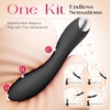 MOOLIGIRL Dildo Vibrator Kits, Women Sex Toys Adult Toy APP Control 20 Modes with 4 Replacement Silicone Heads for Solo and Couples, IPX6 G Spot Vibrators for Clitoral Nipple and S&M Floggers Black(Black)