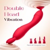 MOOLIGIRL Dildo Vibrator Kits, Women Sex Toys Adult Toy APP Control 20 Modes with 4 Replacement Silicone Heads for Solo and Couples, IPX6 G Spot Vibrators for Clitoral Nipple and S&M Floggers Black(Red)