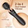 MOOLIGIRL Vibrator Wand Dual-Ended Dildo, 24 Vibration Patterns, Adult Women G Spot Sex Toy, Powerful Quiet Motor, Cordless & Waterproof Massager Solo & Couple Clitoral Nipple Weight Toys – Black(Black)