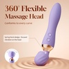 MOOLIGIRL Vibrator Wand Dual-Ended Dildo, 24 Vibration Patterns, Adult Women G Spot Sex Toy, Powerful Quiet Motor, Cordless & Waterproof Massager Solo & Couple Clitoral Nipple Weight Toys – Black(Light Purple)