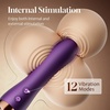 MOOLIGIRL Vibrator Wand Dual-Ended Dildo, 24 Vibration Patterns, Adult Women G Spot Sex Toy, Powerful Quiet Motor, Cordless & Waterproof Massager Solo & Couple Clitoral Nipple Weight Toys – Black(Purple)