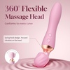 MOOLIGIRL Vibrator Wand Dual-Ended Dildo, 24 Vibration Patterns, Adult Women G Spot Sex Toy, Powerful Quiet Motor, Cordless & Waterproof Massager Solo & Couple Clitoral Nipple Weight Toys – Black(Pink)