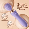 MOOLIGIRL Vibrator Wand Dual-Ended Dildo, 24 Vibration Patterns, Adult Women G Spot Sex Toy, Powerful Quiet Motor, Cordless & Waterproof Massager Solo & Couple Clitoral Nipple Weight Toys – Black(Light Purple)