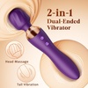MOOLIGIRL Vibrator Wand Dual-Ended Dildo, 24 Vibration Patterns, Adult Women G Spot Sex Toy, Powerful Quiet Motor, Cordless & Waterproof Massager Solo & Couple Clitoral Nipple Weight Toys – Black(Purple)