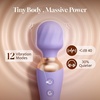 MOOLIGIRL Vibrator Wand Dual-Ended Dildo, 24 Vibration Patterns, Adult Women G Spot Sex Toy, Powerful Quiet Motor, Cordless & Waterproof Massager Solo & Couple Clitoral Nipple Weight Toys – Black(Light Purple)