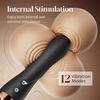 MOOLIGIRL Vibrator Wand Dual-Ended Dildo, 24 Vibration Patterns, Adult Women G Spot Sex Toy, Powerful Quiet Motor, Cordless & Waterproof Massager Solo & Couple Clitoral Nipple Weight Toys – Black(Black)