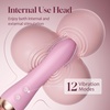 MOOLIGIRL Vibrator Wand Dual-Ended Dildo, 24 Vibration Patterns, Adult Women G Spot Sex Toy, Powerful Quiet Motor, Cordless & Waterproof Massager Solo & Couple Clitoral Nipple Weight Toys – Black(Pink)