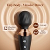 MOOLIGIRL Vibrator Wand Dual-Ended Dildo, 24 Vibration Patterns, Adult Women G Spot Sex Toy, Powerful Quiet Motor, Cordless & Waterproof Massager Solo & Couple Clitoral Nipple Weight Toys – Black(Black)