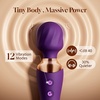 MOOLIGIRL Vibrator Wand Dual-Ended Dildo, 24 Vibration Patterns, Adult Women G Spot Sex Toy, Powerful Quiet Motor, Cordless & Waterproof Massager Solo & Couple Clitoral Nipple Weight Toys – Black(Purple)