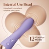 MOOLIGIRL Vibrator Wand Dual-Ended Dildo, 24 Vibration Patterns, Adult Women G Spot Sex Toy, Powerful Quiet Motor, Cordless & Waterproof Massager Solo & Couple Clitoral Nipple Weight Toys – Black(Light Purple)