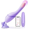 Thrusting Vibrator Adult Sex Toys for Women – 5IN1 Sex Machine with Heating & 10 Thrusting Vibrating Modes, App Control & Detachable Suction Base, G Spot Anal Dildo for Couples Female Men Pleasure