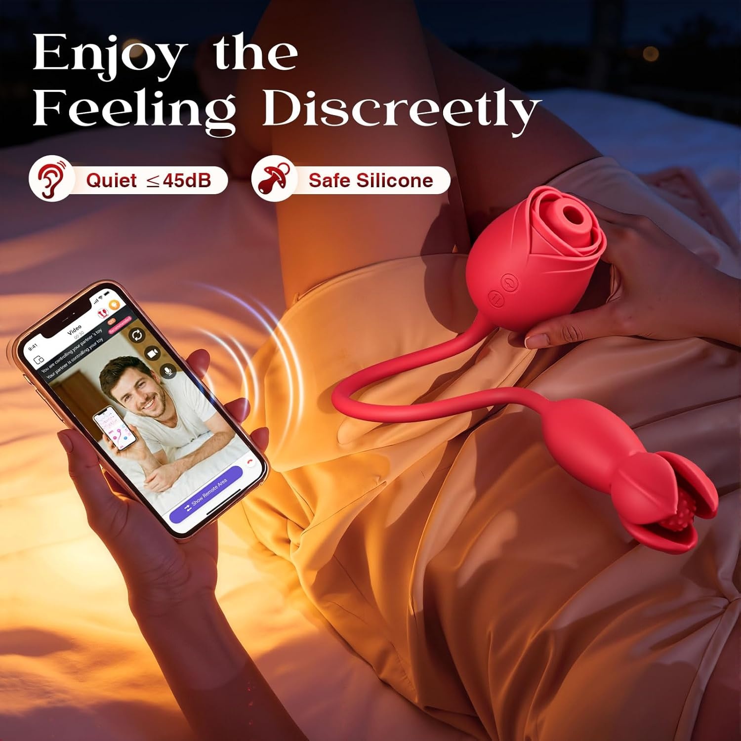 image:imageMOOLIGIRL Rose Toy Couple Vibrator Sex Toys for Women Detachable Sucking Vibrator amp Blooming Thrusting Dildo 10 Modes App AI Control Adult Toy for Female GSpot Clitoral Nipple Weights SuckerWarm Red