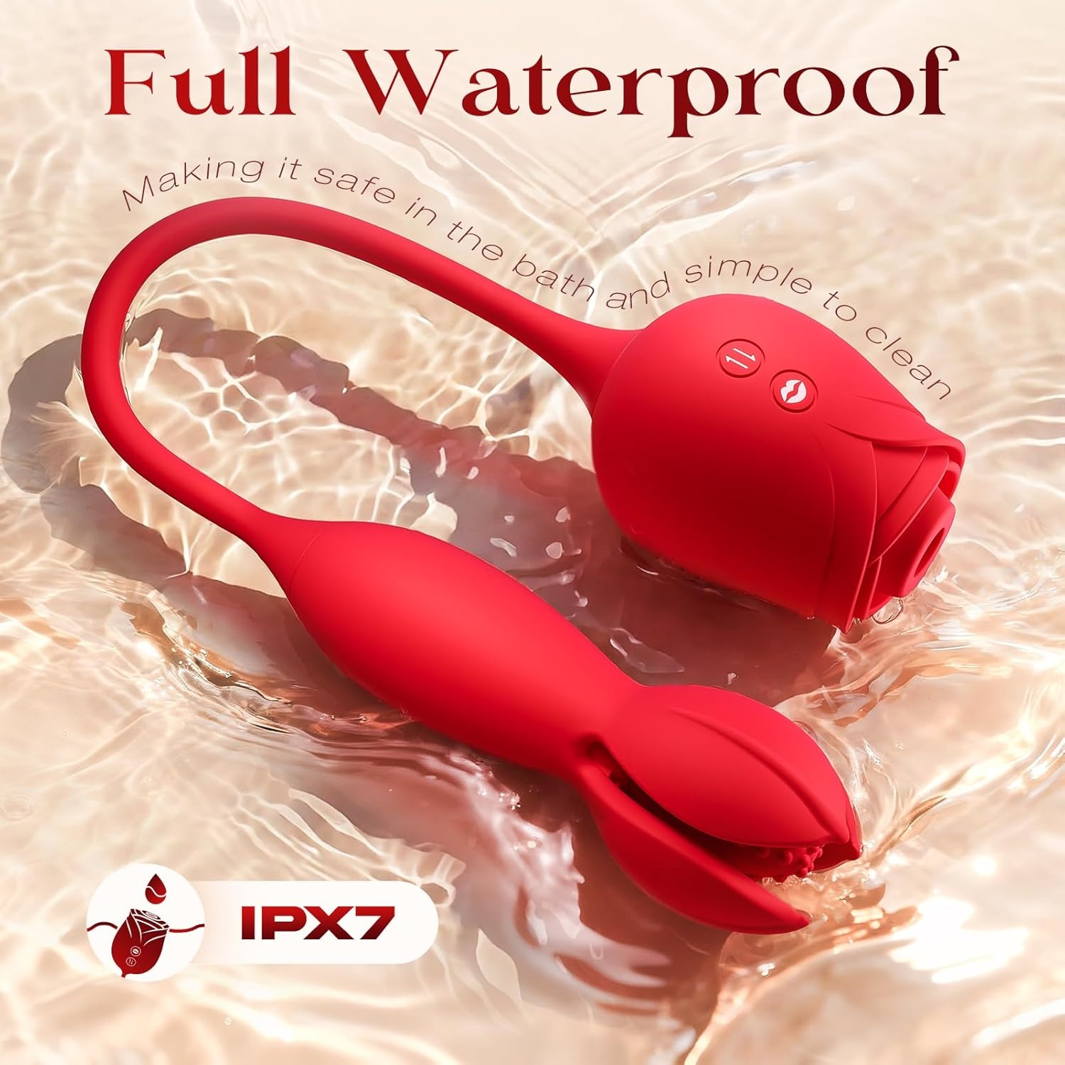 image:imageMOOLIGIRL Rose Toy Couple Vibrator Sex Toys for Women Detachable Sucking Vibrator amp Blooming Thrusting Dildo 10 Modes App AI Control Adult Toy for Female GSpot Clitoral Nipple Weights SuckerWarm Red