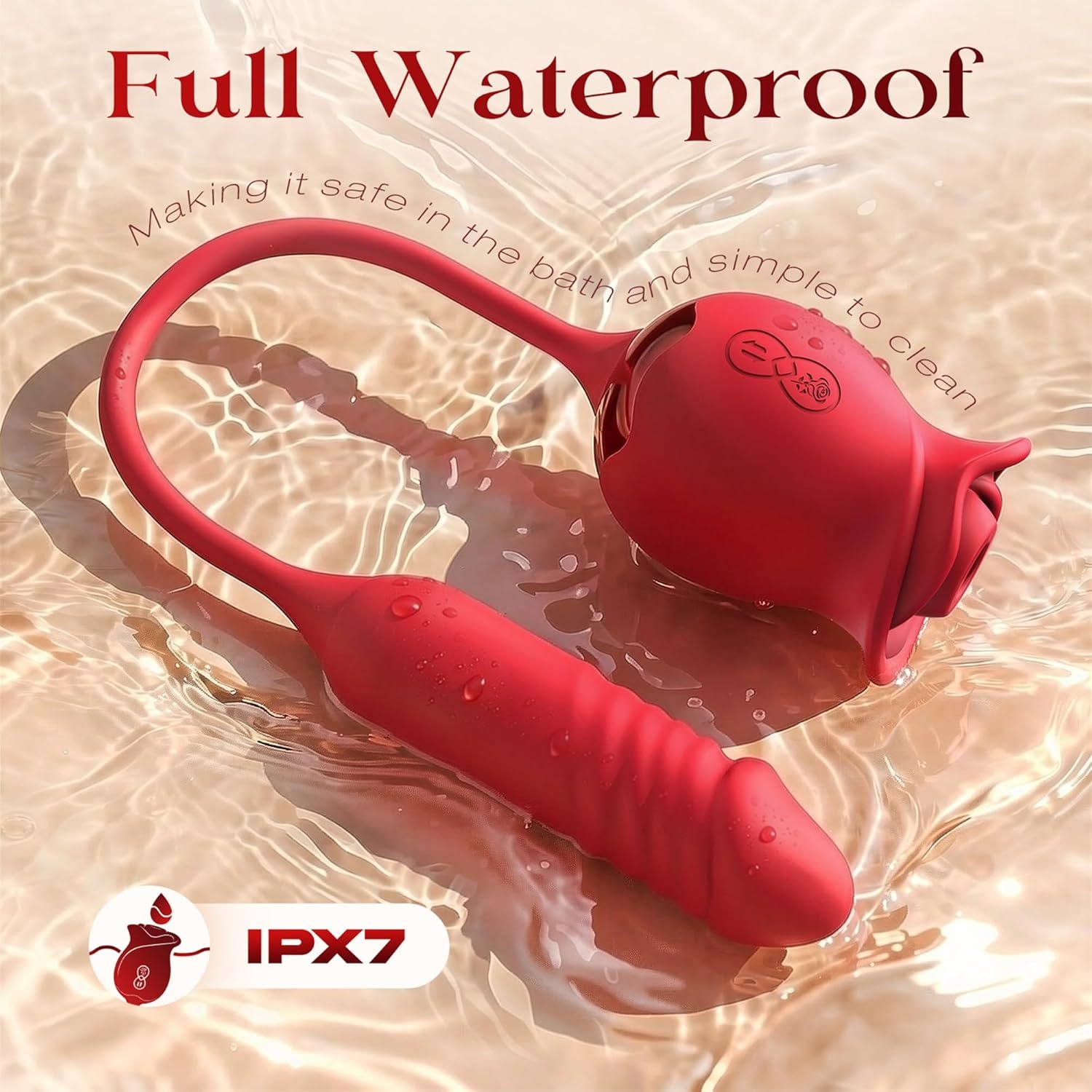 image:imageMOOLIGIRL Rose Toy Thrusting Dildo Vibrator App Control Sucking Adult Sex Toys for Women amp Couples 10 Suction amp 10 Thrusting Vibration Modes Waterproof Sex Toy for Clitoral GSpot SampM WhipsRed