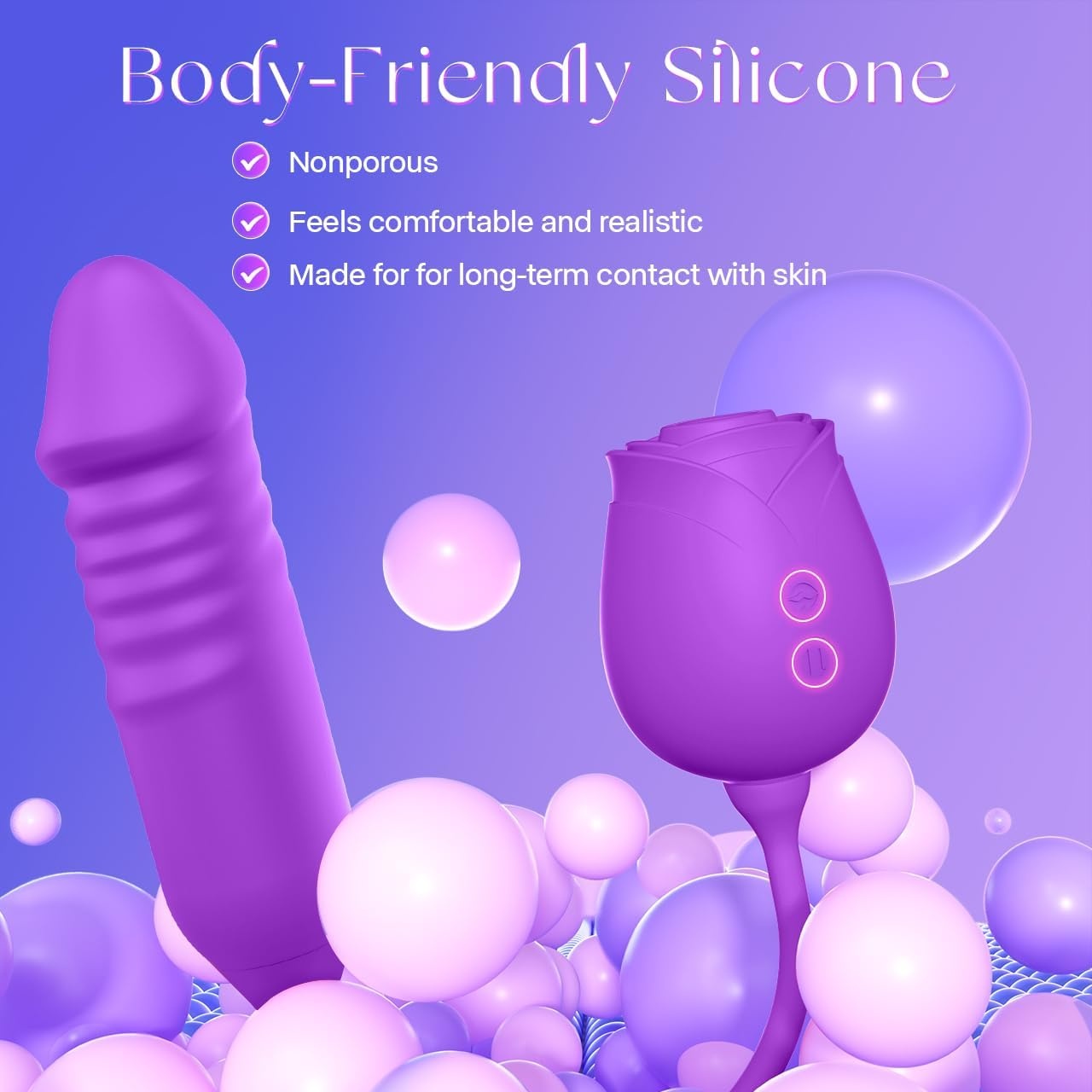 image:imageMOOLIGIRL Rose Toy Thrusting Dildo Vibrator App Control Sucking Adult Sex Toys for Women amp Couples 10 Suction amp 10 Thrusting Vibration Modes Waterproof Sex Toy for Clitoral GSpot SampM WhipsRoyal Purple