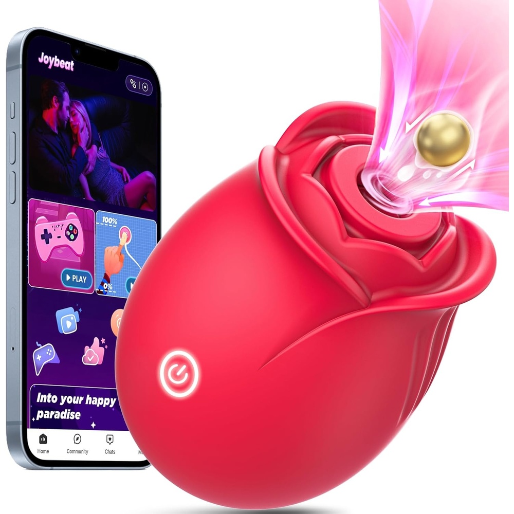image:imageMOOLIGIRL Rose Toy Sex Toys Vibrator APP Women Adult Toys with 3 Intensity 7 Frequency Sucking amp 10 Vibrating Rose Sex Toy Sucker for Clit Nipple G Spot Vibrators for Female CouplesRose