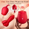 MOOLIGIRL Rose Toy Couple Vibrator Sex Toys for Women, Detachable Sucking Vibrator & Blooming Thrusting Dildo, 10 Modes, App AI Control Adult Toy for Female, G-Spot Clitoral Nipple Weights Sucker(Warm Red)