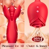 MOOLIGIRL Rose Toy Couple Vibrator Sex Toys for Women, Detachable Sucking Vibrator & Blooming Thrusting Dildo, 10 Modes, App AI Control Adult Toy for Female, G-Spot Clitoral Nipple Weights Sucker(Warm Red)