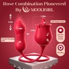 MOOLIGIRL Rose Toy Thrusting Dildo Vibrator, App Control Sucking Adult Sex Toys for Women & Couples, 10 Suction & 10 Thrusting Vibration Modes, Waterproof Sex Toy for Clitoral G-Spot S&M Whips(Vermilion Red)