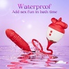 MOOLIGIRL Rose Toy Thrusting Dildo Vibrator, App Control Sucking Adult Sex Toys for Women & Couples, 10 Suction & 10 Thrusting Vibration Modes, Waterproof Sex Toy for Clitoral G-Spot S&M Whips(Passion Red)