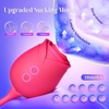 MOOLIGIRL Rose Toy Thrusting Dildo Vibrator, App Control Sucking Adult Sex Toys for Women & Couples, 10 Suction & 10 Thrusting Vibration Modes, Waterproof Sex Toy for Clitoral G-Spot S&M Whips(Wine Red)