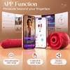 MOOLIGIRL Rose Toy Thrusting Dildo Vibrator, App Control Sucking Adult Sex Toys for Women & Couples, 10 Suction & 10 Thrusting Vibration Modes, Waterproof Sex Toy for Clitoral G-Spot S&M Whips(Red)