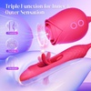 MOOLIGIRL Rose Toy Thrusting Dildo Vibrator, App Control Sucking Adult Sex Toys for Women & Couples, 10 Suction & 10 Thrusting Vibration Modes, Waterproof Sex Toy for Clitoral G-Spot S&M Whips(Wine Red)