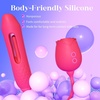 MOOLIGIRL Rose Toy Thrusting Dildo Vibrator, App Control Sucking Adult Sex Toys for Women & Couples, 10 Suction & 10 Thrusting Vibration Modes, Waterproof Sex Toy for Clitoral G-Spot S&M Whips(Wine Red)