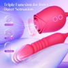 MOOLIGIRL Rose Toy Thrusting Dildo Vibrator, App Control Sucking Adult Sex Toys for Women & Couples, 10 Suction & 10 Thrusting Vibration Modes, Waterproof Sex Toy for Clitoral G-Spot S&M Whips(Royal Red)