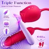 MOOLIGIRL Rose Toy Thrusting Dildo Vibrator, App Control Sucking Adult Sex Toys for Women & Couples, 10 Suction & 10 Thrusting Vibration Modes, Waterproof Sex Toy for Clitoral G-Spot S&M Whips(Light Red)