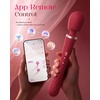 MOOLIGIRL Vibrator Wand Dual-Ended Dildo, APP Controlled Women Sex Toys with 9 + 9 Vibration Modes, IPX7 Waterproof Rechargeable G Spot Vibrators for Solo & Couple Play, Full-Body Relaxation(Magenta)