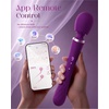 MOOLIGIRL Vibrator Wand Dual-Ended Dildo, APP Controlled Women Sex Toys with 9 + 9 Vibration Modes, IPX7 Waterproof Rechargeable G Spot Vibrators for Solo & Couple Play, Full-Body Relaxation(Purple)