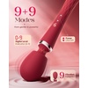 MOOLIGIRL Vibrator Wand Dual-Ended Dildo, APP Controlled Women Sex Toys with 9 + 9 Vibration Modes, IPX7 Waterproof Rechargeable G Spot Vibrators for Solo & Couple Play, Full-Body Relaxation(Magenta)